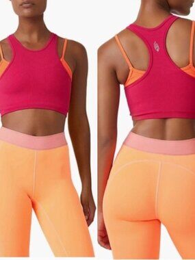 FP Movement | "PUNCH CRUSH/ BURNING UP" Free Throw Double Layer Crop Tank | XS